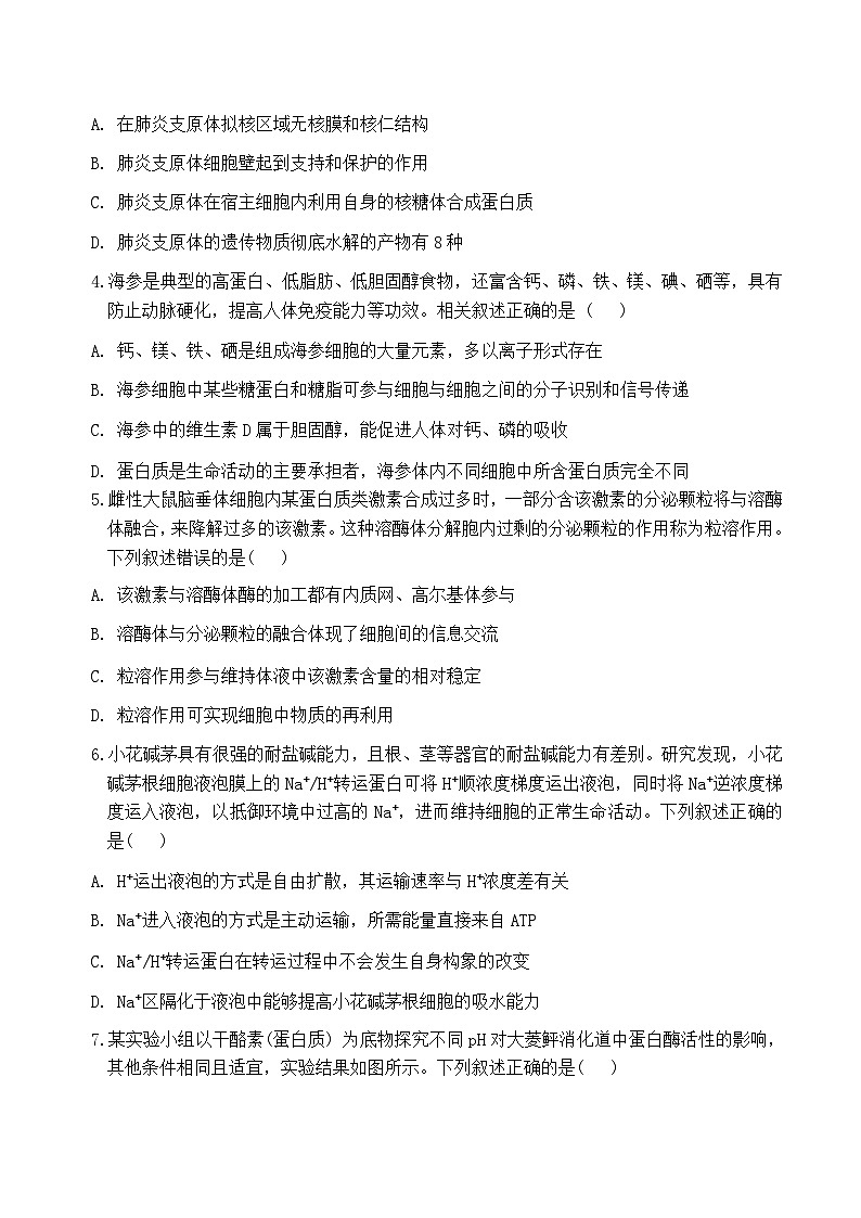 山东省2024-2025学年高一上学期12月选科指导联合测试生物试卷（Word版附答案）第2页