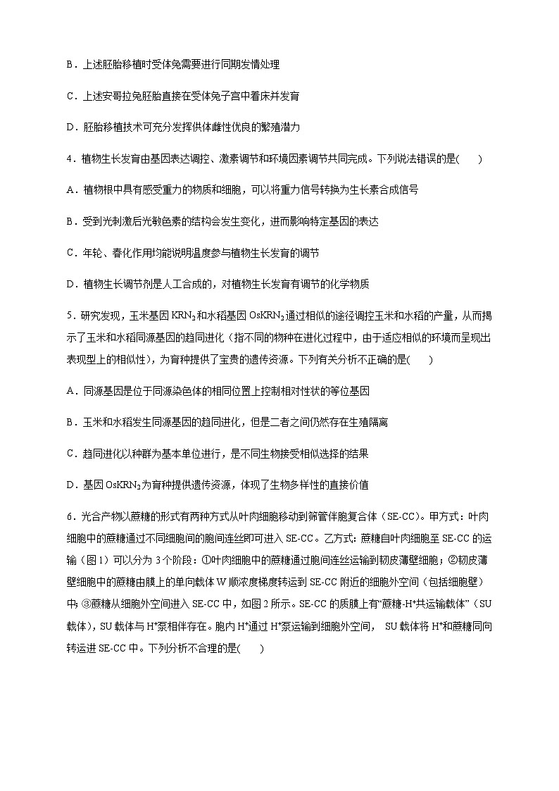 四川省乐山市重点高中2024-2025学年高三上学期12月联考生物试卷含答案第2页