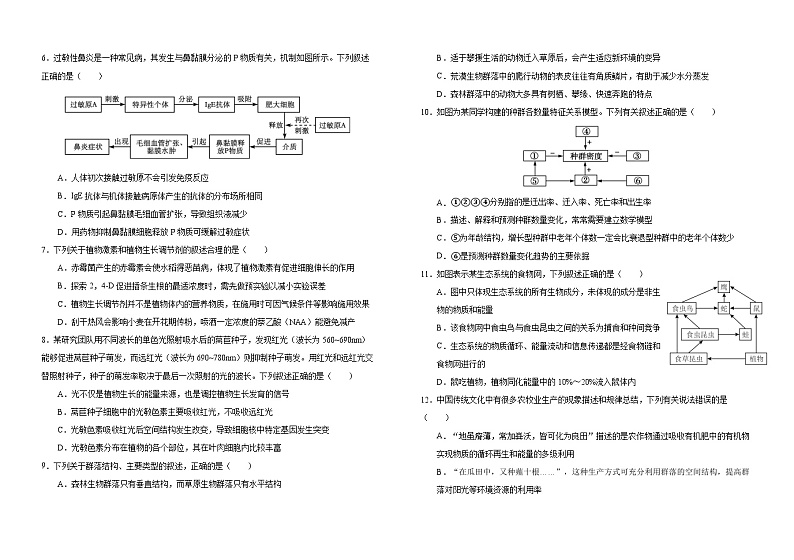 吉林省普通高中G8教考联盟2024-2025学年高二上学期期末考试生物试卷（Word版附答案）第2页