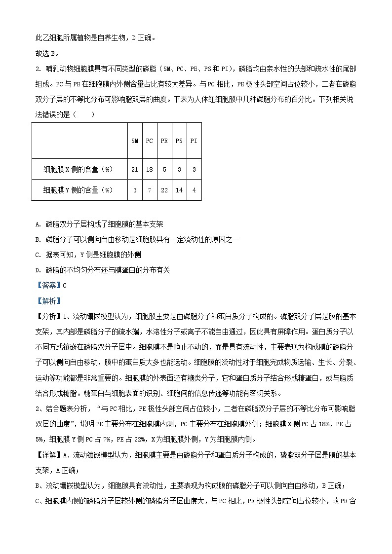 重庆市2023_2024学年高一生物上学期第二次联考12月试题含解析第2页