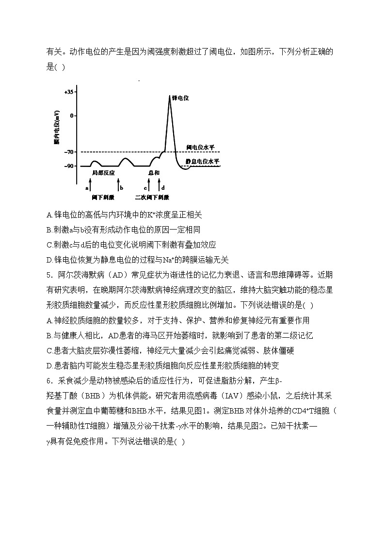 山东省德州市优高联盟九校2025届高三上学期1月联考生物试卷(含答案)第2页