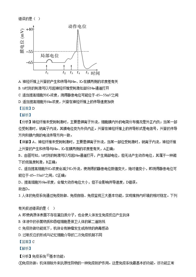 四川省南充市嘉陵第一中学2024-2025学年高二上学期12月月考生物试卷（Word版附解析）第2页