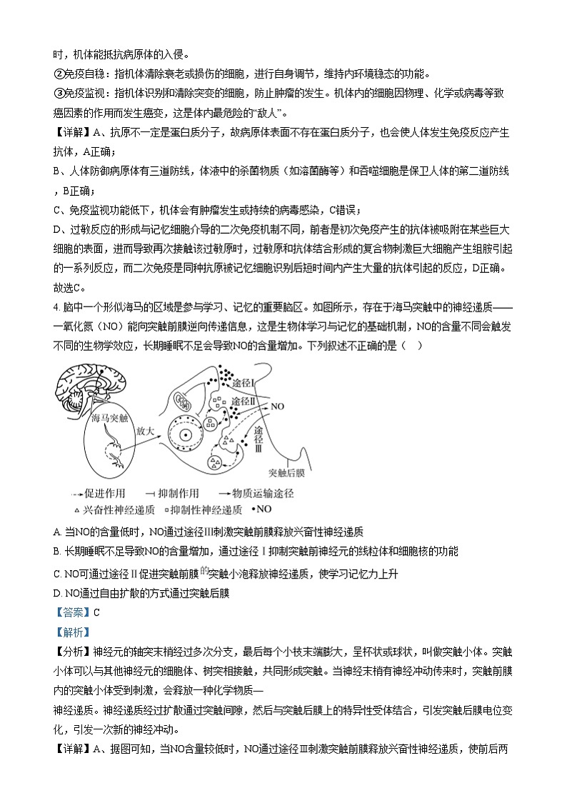 四川省南充市嘉陵第一中学2024-2025学年高二上学期12月月考生物试卷（Word版附解析）第3页