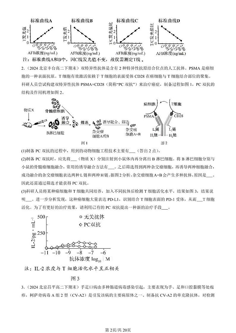 2024北京重点校高二（下）期末真题生物汇编：细胞工程章节综合（非选择题）第2页