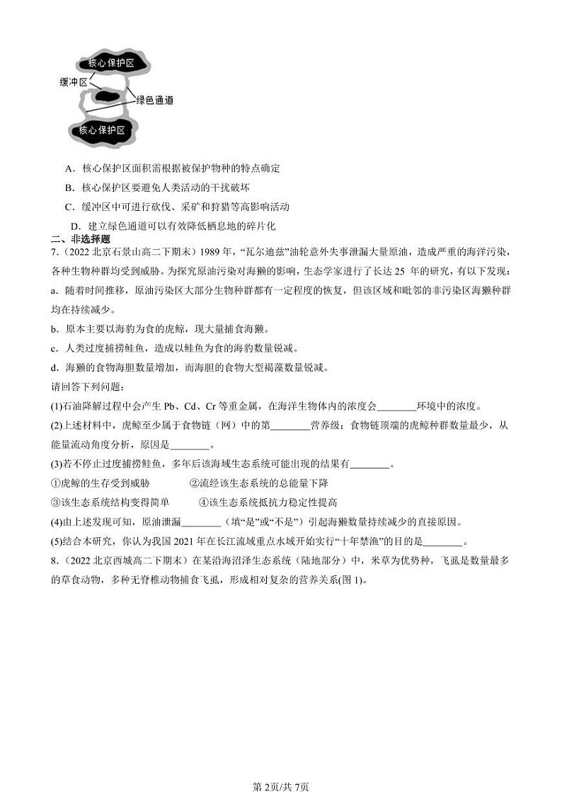 2022-2024北京重点校高二（下）期末真题生物汇编：生物多样性及其保护第2页