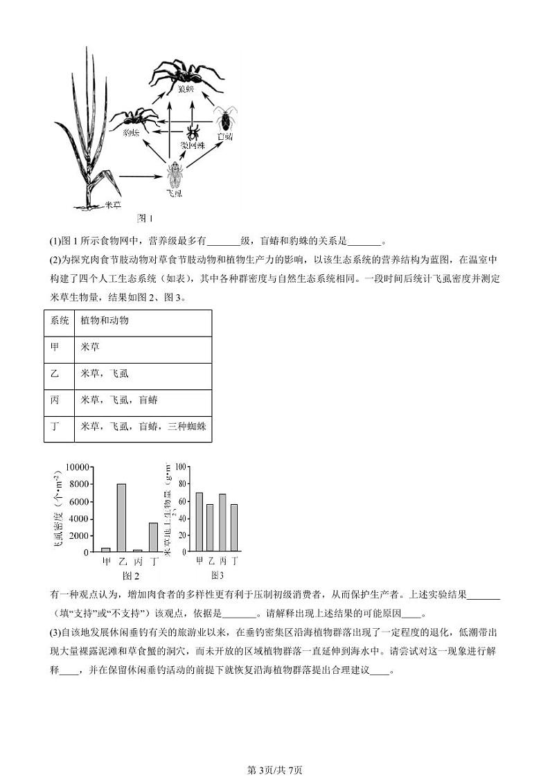 2022-2024北京重点校高二（下）期末真题生物汇编：生物多样性及其保护第3页