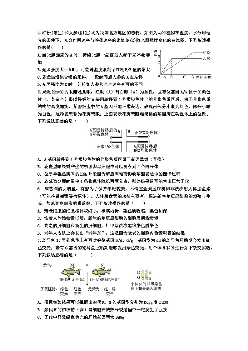 广东省深圳市福田区红岭中学2024-2025学年高三上学期第二次统一考试生物第2页