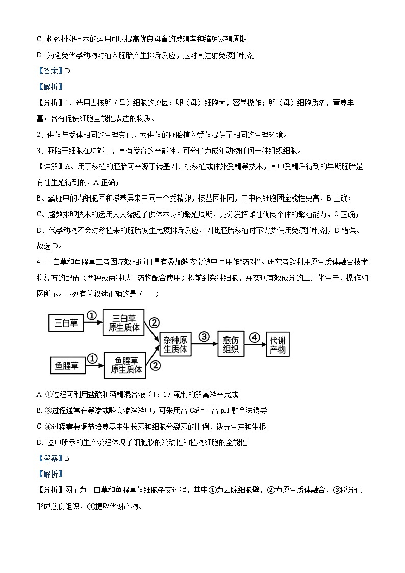 江西省南昌市第十中学2024-2025学年高三上学期第一次月考生物答案第3页