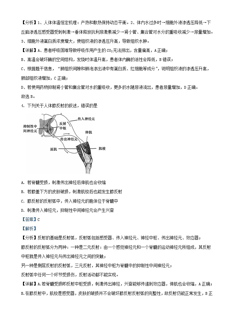 四川省内江市2023_2024学年高二生物上学期期中试题含解析第3页