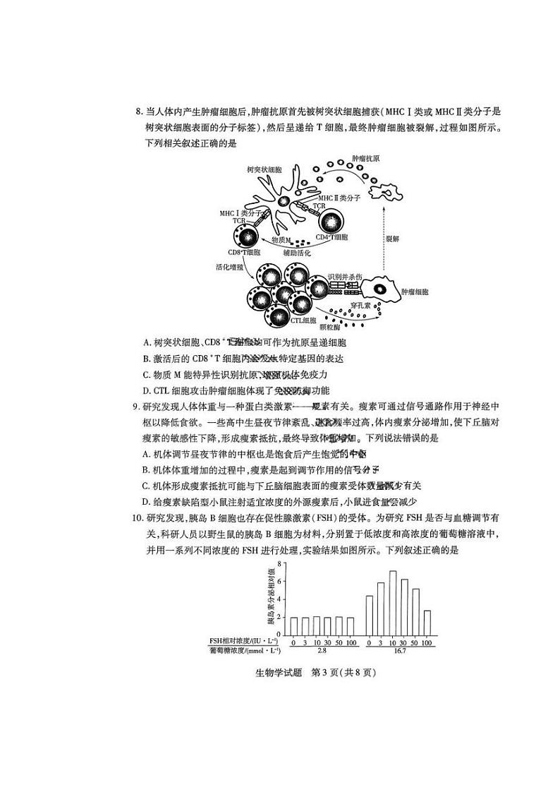 天一小高考2025届高三高考第二次模拟考试-生物试卷+答案第3页