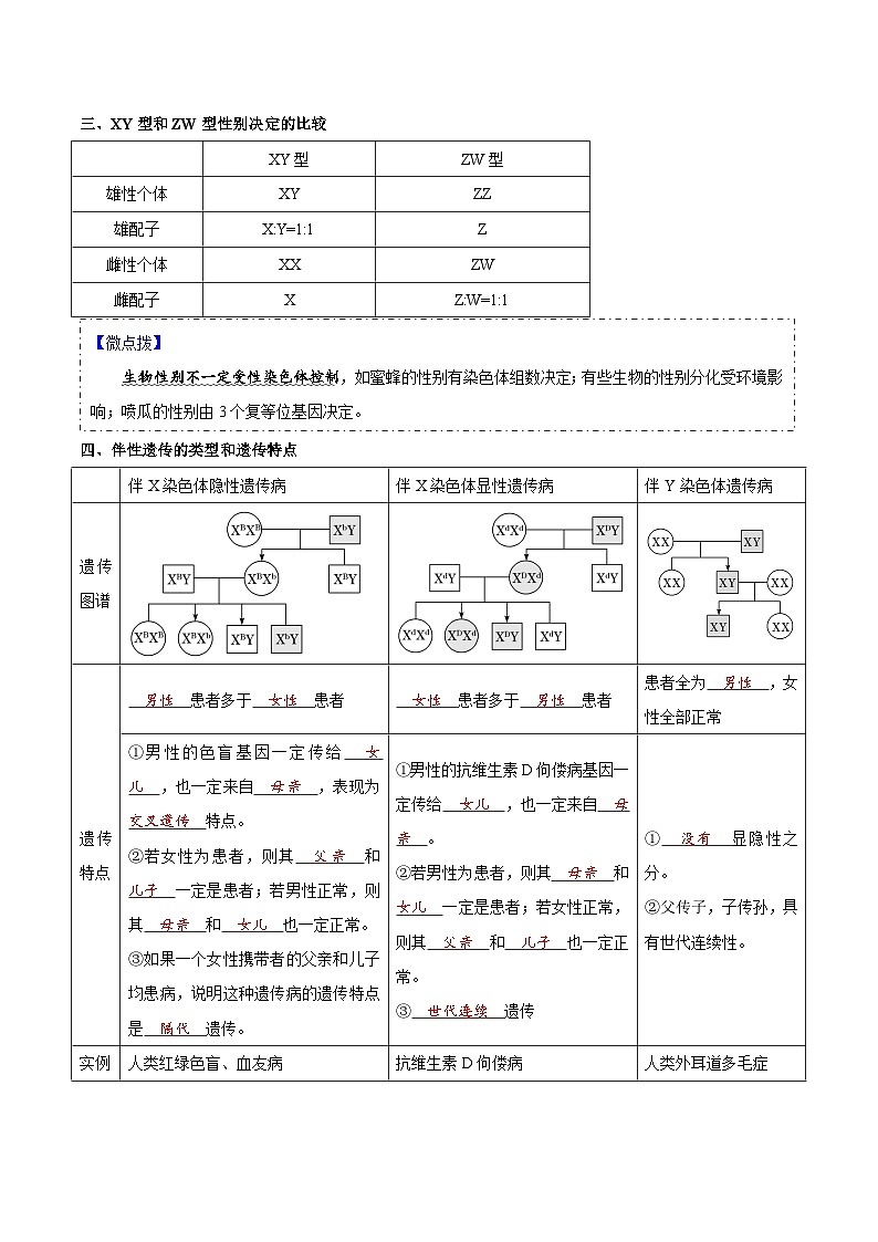 题型13 伴性遗传的经典题型（核心知识）（解析版） 第2页