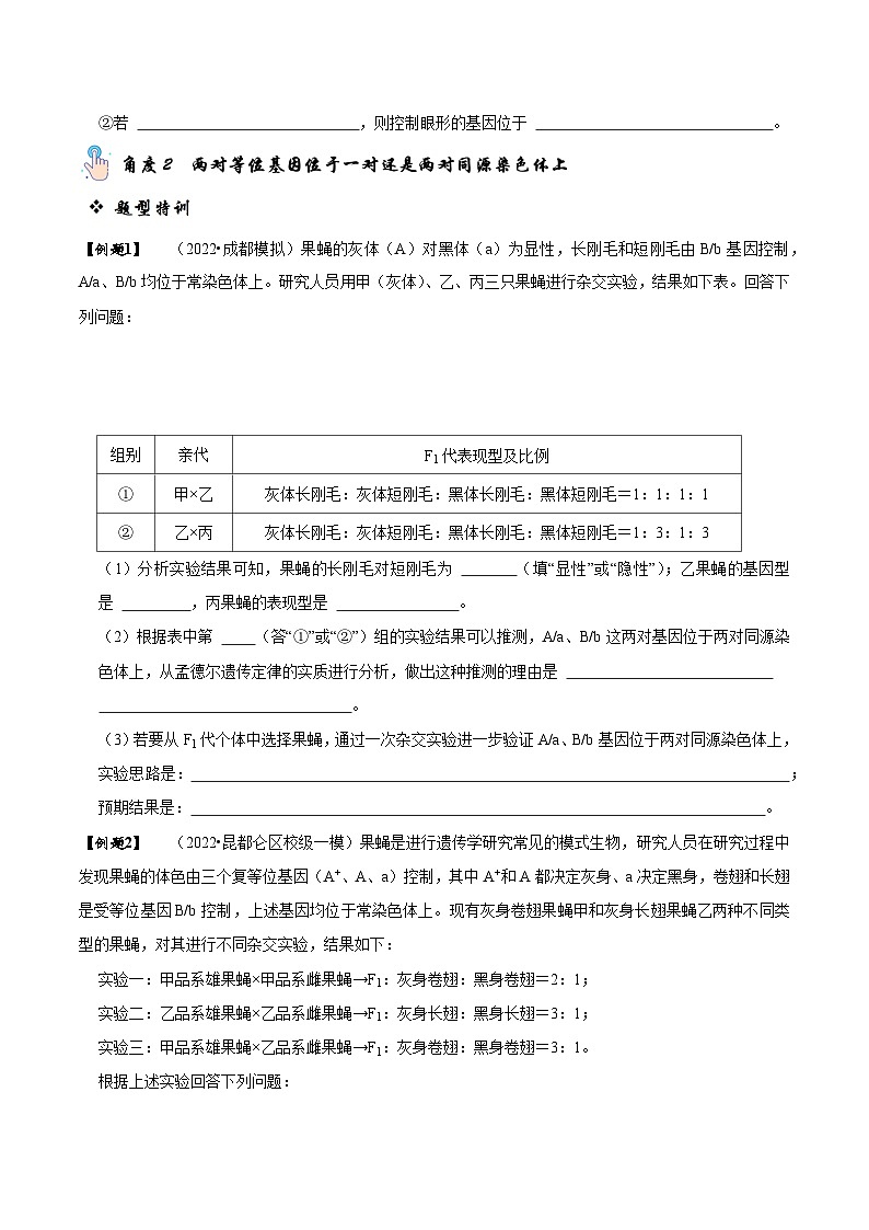 题型14 妙用假说-演绎法，化解基因定位难题（题型归纳）（原卷版）第3页