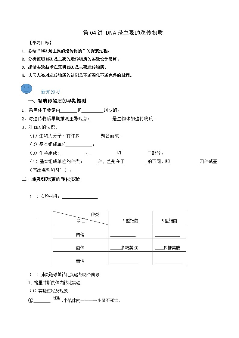 第04讲 DNA是主要的遗传物质（原卷版）第1页