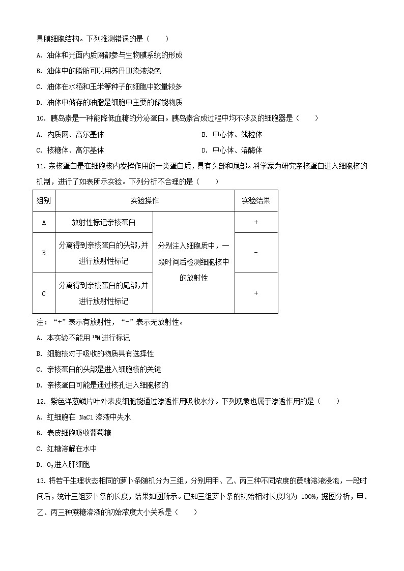 四川省2023_2024学年高一生物上学期期中联合学业质量检测试题含解析第3页