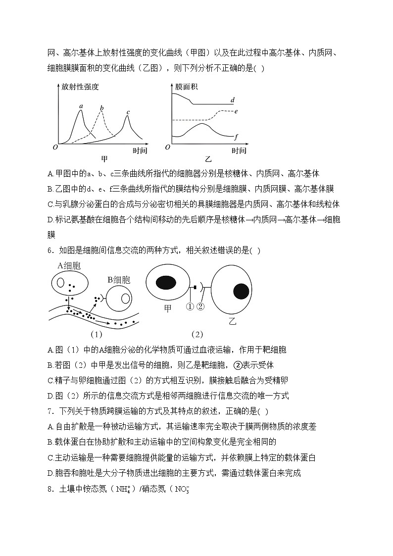 涉县第一中学2024-2025学年高一上学期12月月考生物试卷(含答案)第2页