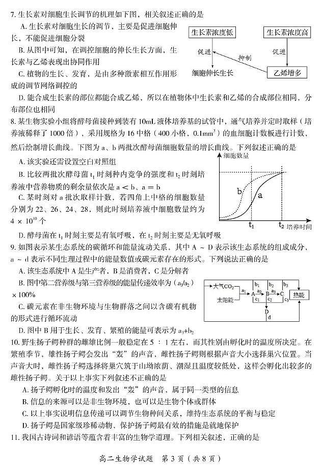 湖南省郴州市2024-2025学年高二上学期期末考试生物试题第3页