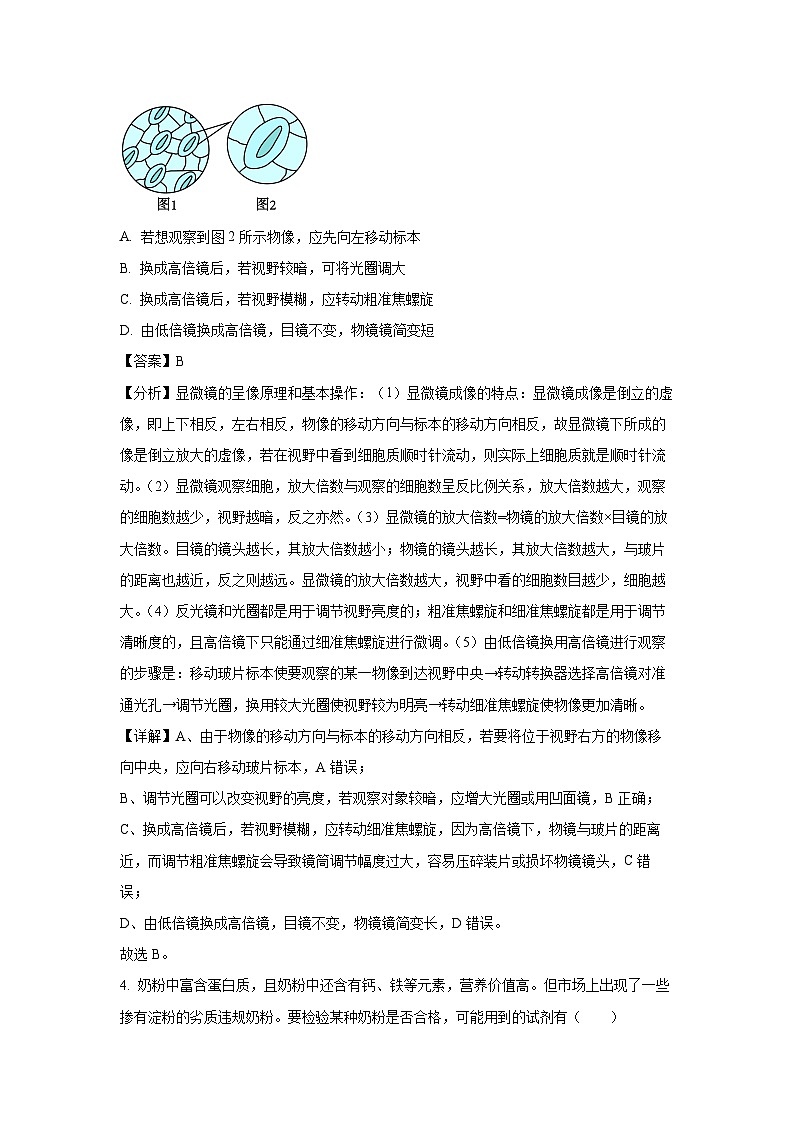 安徽省合肥市六中2023~2024学年高一上学期期末生物试卷（解析版）第2页