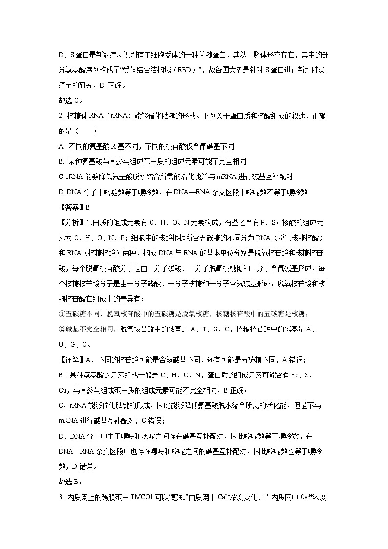 2024~2025学年陕西省十七校联考高三上学期11月期中考试生物试卷（解析版）第2页