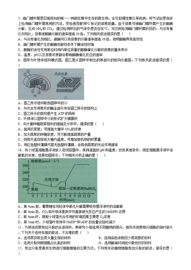 湖南省长沙市宁乡市2024-2025学年高一上学期期末考试生物试卷（Word版附答案）第2页