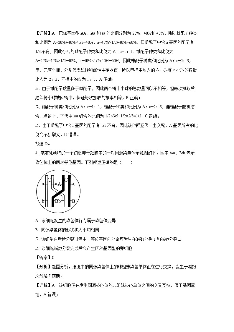 2023~2024学年河北省邯郸市高一下学期期末质量检测生物试卷（解析版）第3页
