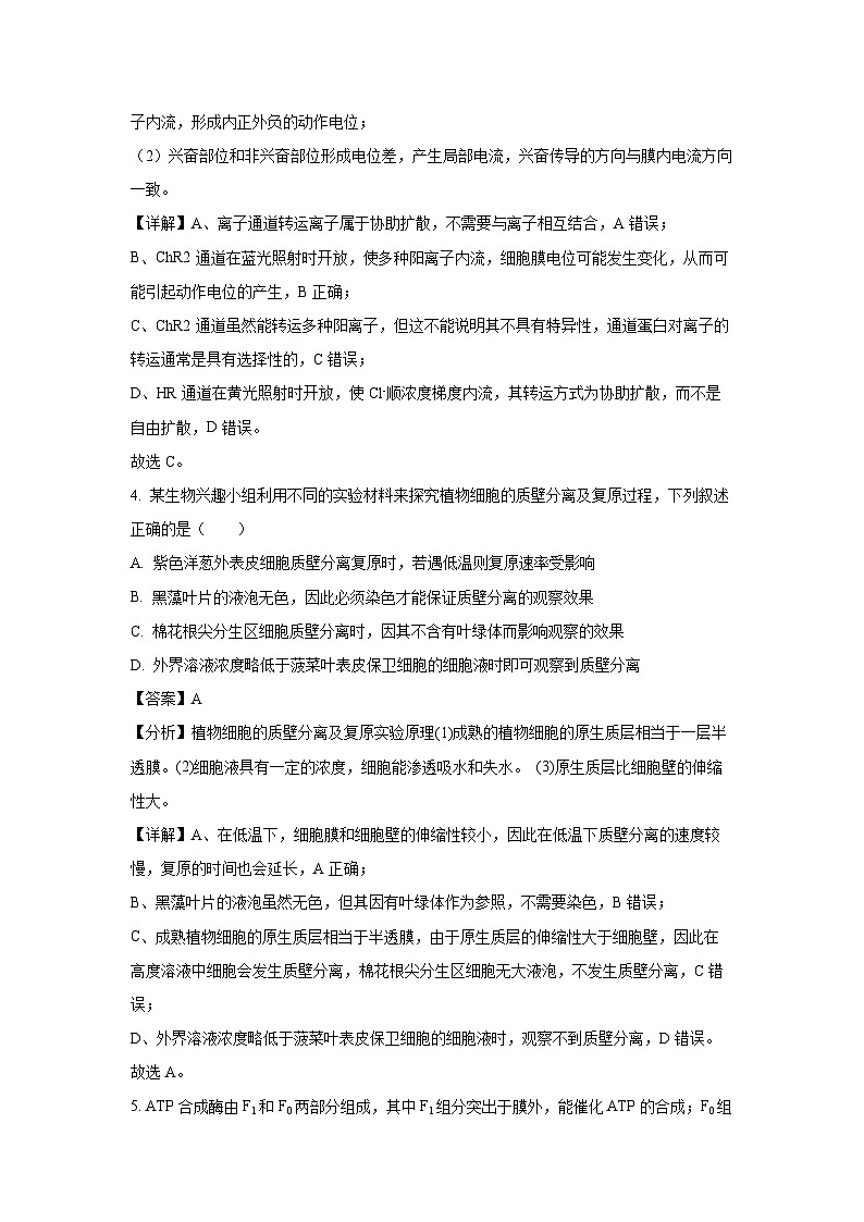 2025届福建省金太阳百校联考高三上学期11月测评生物试卷（解析版）第3页
