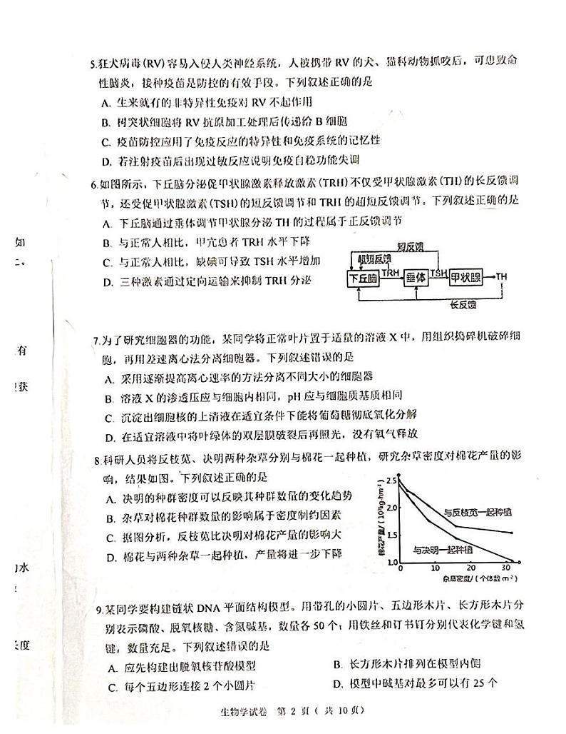 2025大连高三上学期期末生物PDF版含答案第2页