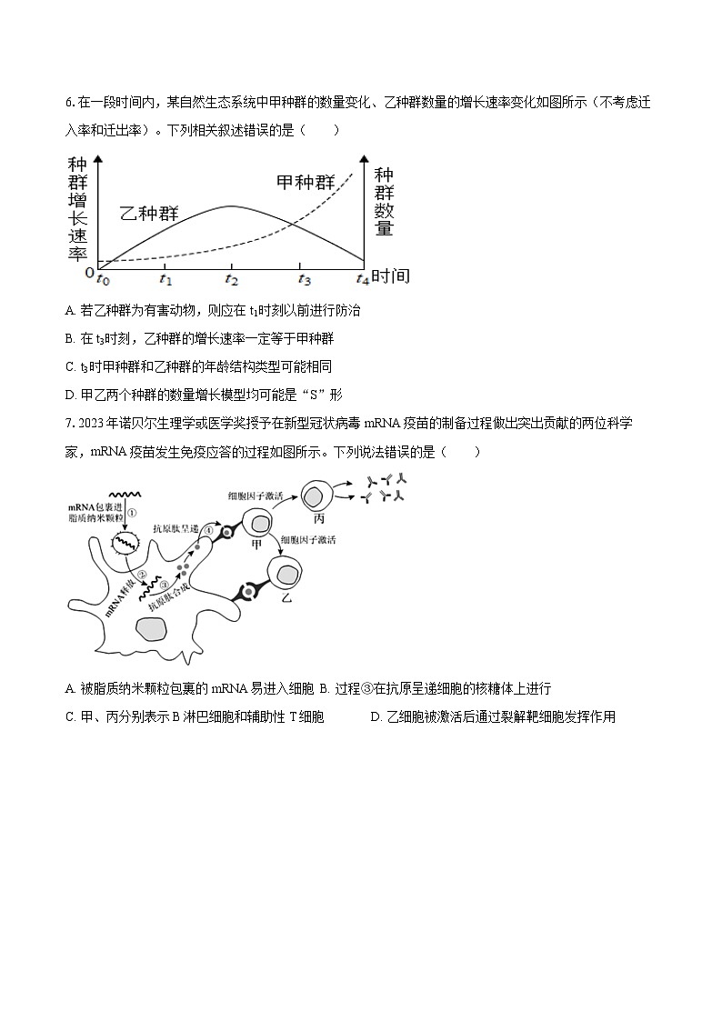 吉林省白城一中2024-2025学年高二（上）期末生物试卷第3页