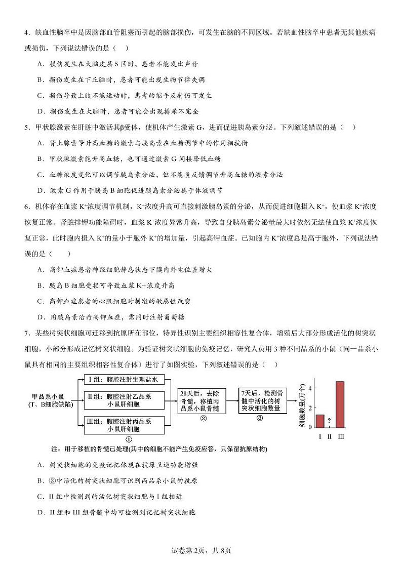 湖南省邵阳市邵东市第一中学2024-2025学年高二上学期期末考试生物试题第2页