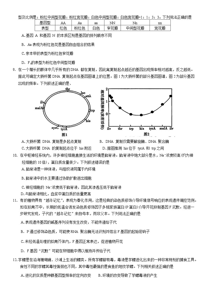 河南省信阳市2024-2025学年普通高中高三第二次教学质量检测生物试题第3页