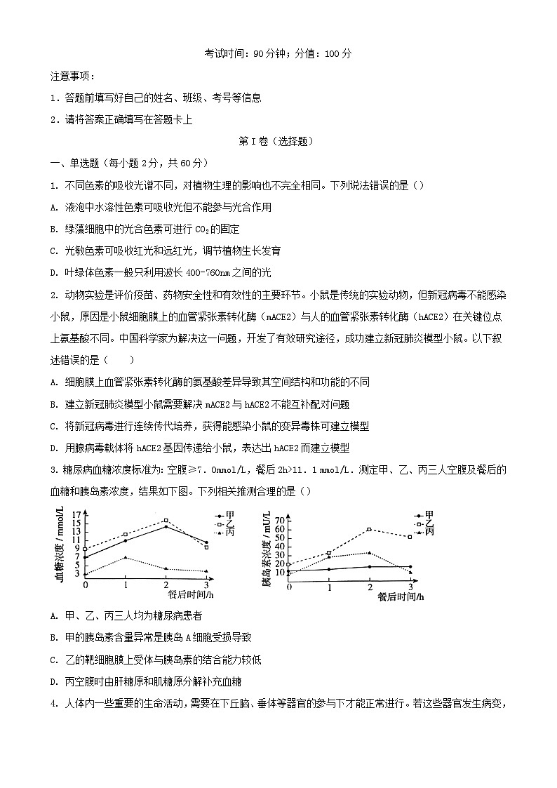 河南省周口市2023_2024学年高二生物上学期12月月考试题含解析第1页