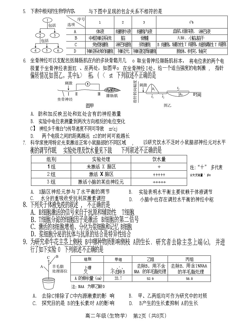 2025北京海淀高二上学期期末生物试卷和参考答案第2页