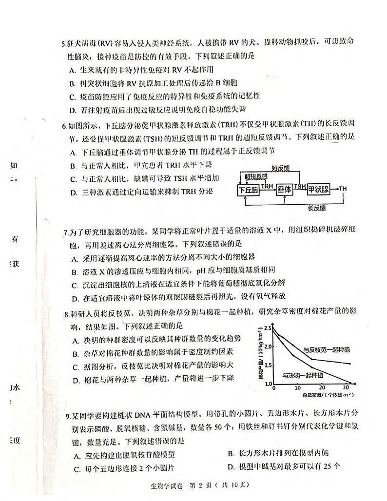 生物丨辽宁省大连市2025届高三1月期末双基测生物试卷及答案第2页
