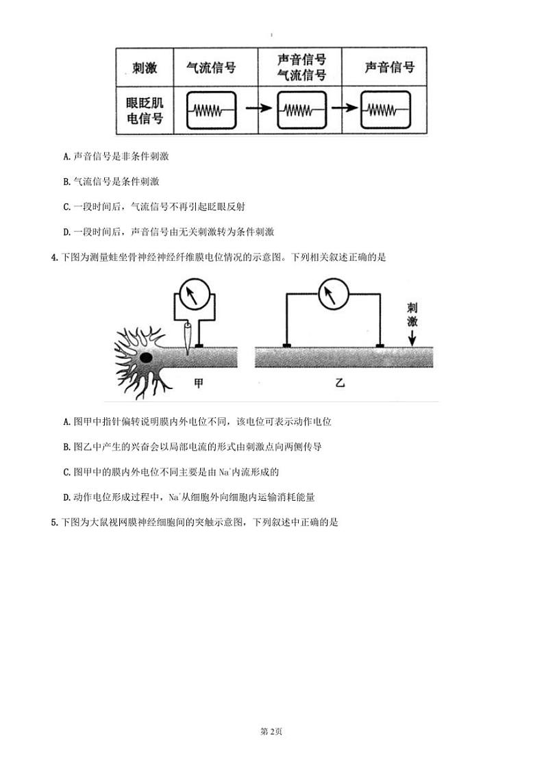 2024～2025学年河南省郑州市高二上期末考试生物试卷(含答案)第2页