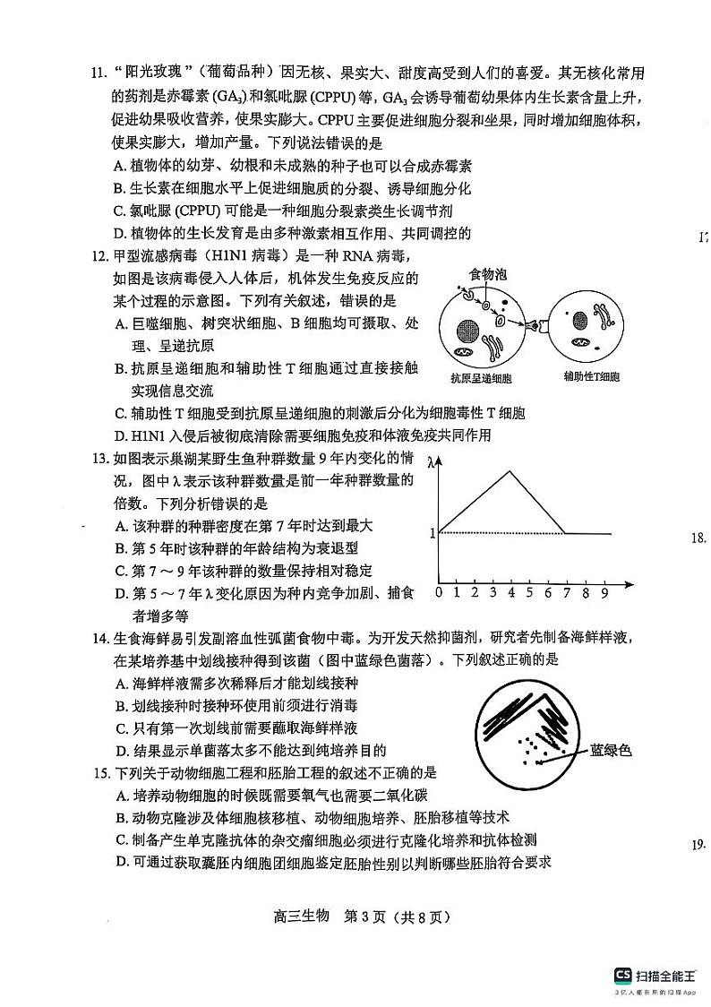 辽宁省葫芦岛市2024-2025学年高二上学期1月期末考试生物试题第3页