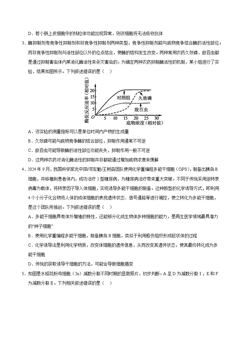2025年普通高等学校招生全国统一考试适应性测试生物试卷01（含答案解析）第2页