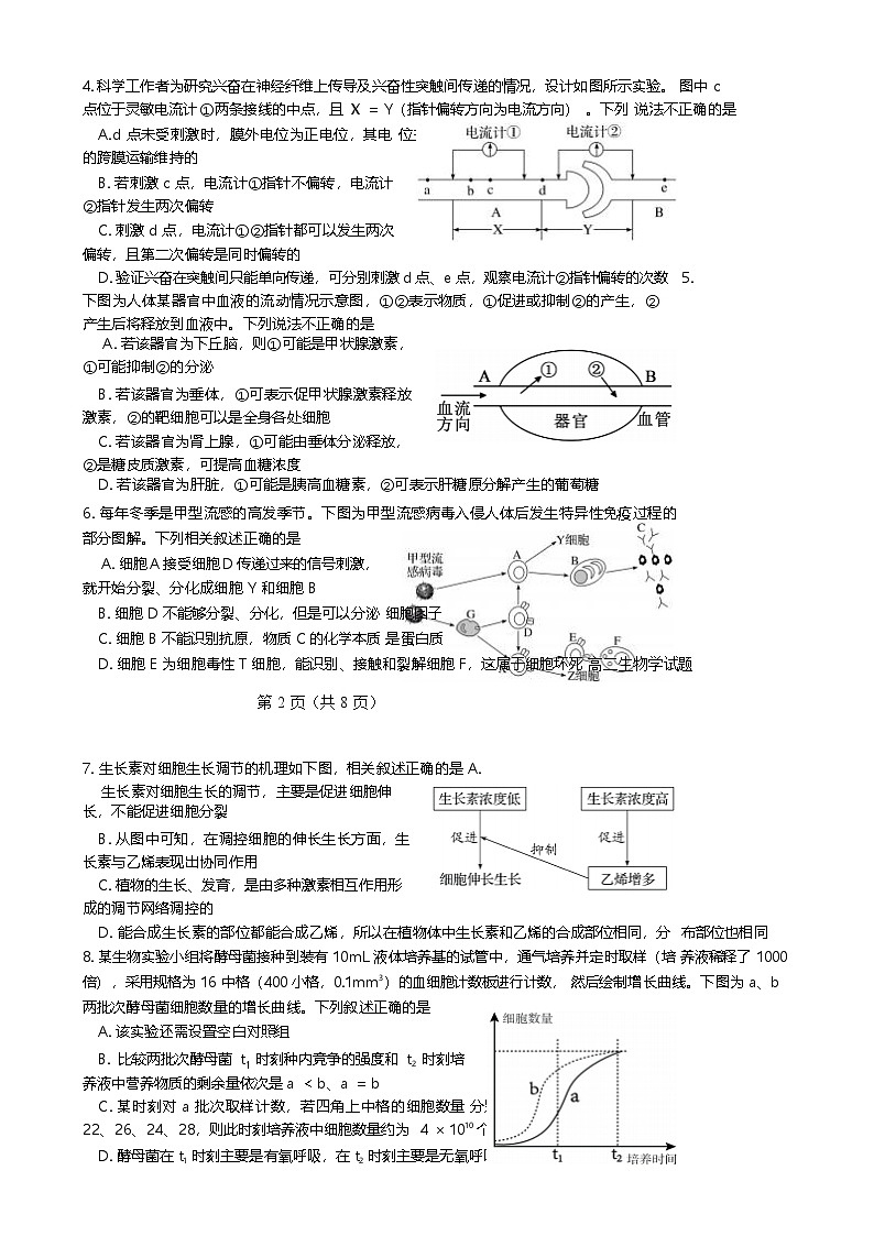 湖南省郴州市2024-2025学年高二上学期期末教学质量监测生物试卷（Word版附答案）第2页