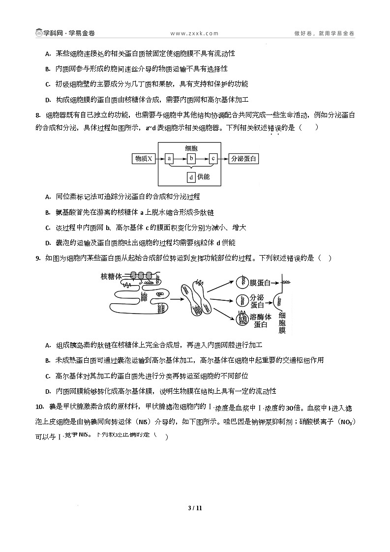 高一生物开学摸底考01（人教版2019）-2024-2025学年高中下学期开学摸底考试卷 高一生物开学摸底考（人教版2019）01（考试版）第3页