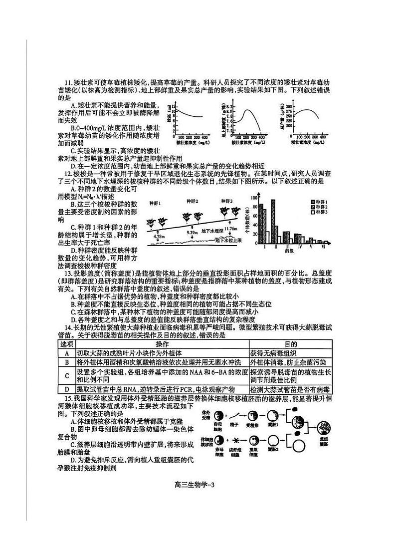 辽宁省协作体2025届高三上学期期末考试试题-生物试卷+答案第3页