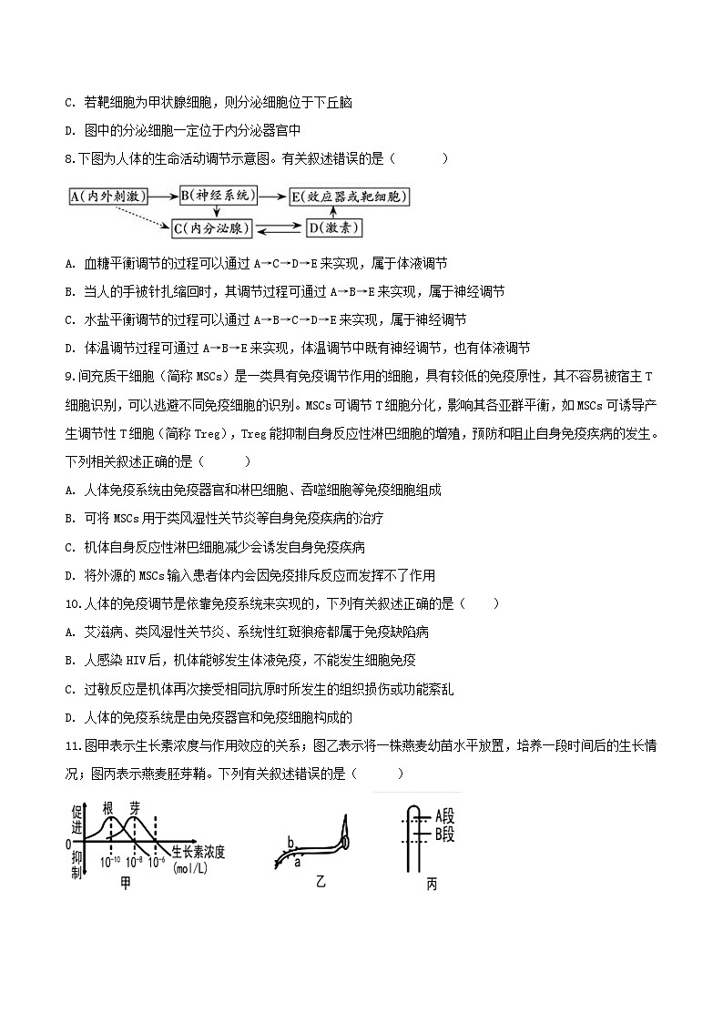 重庆市长寿区八校2023_2024学年高二生物上学期1月期末联考试题第3页