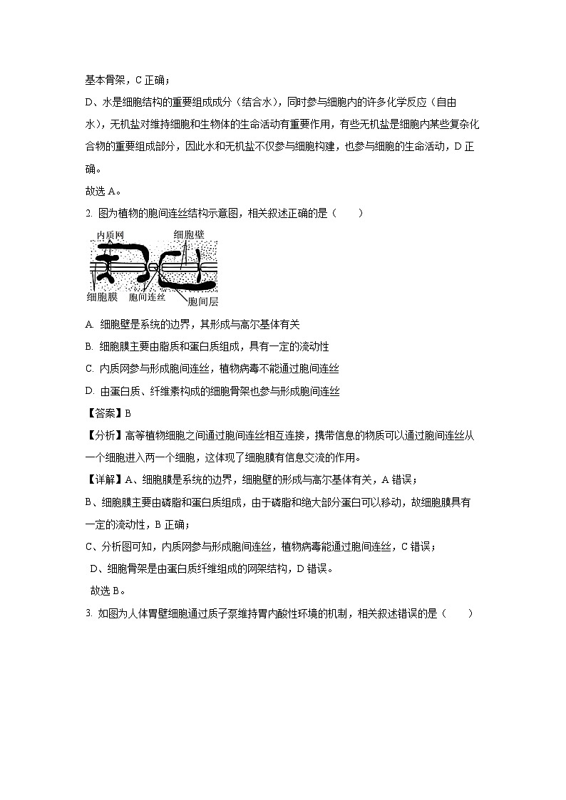 2024-2025学年江苏省南通市如东县高三上学期期中学情检测生物试卷（解析版）第2页