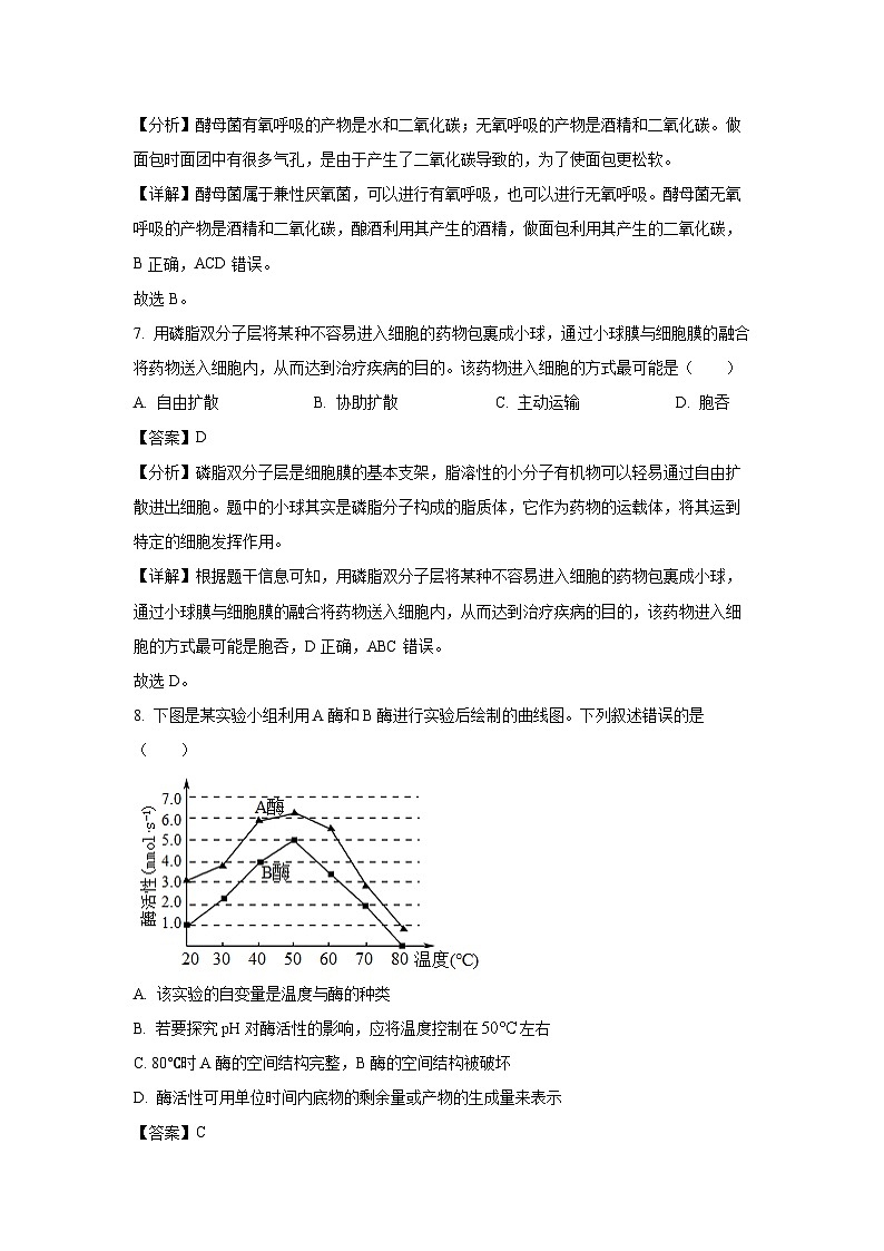 天津市红桥区2024-2025学年高一上学期1月期末考试生物试题（解析版）第3页