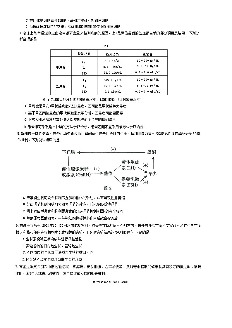 广东省梅州市2024-2025学年高二上学期期末考试生物试卷第2页