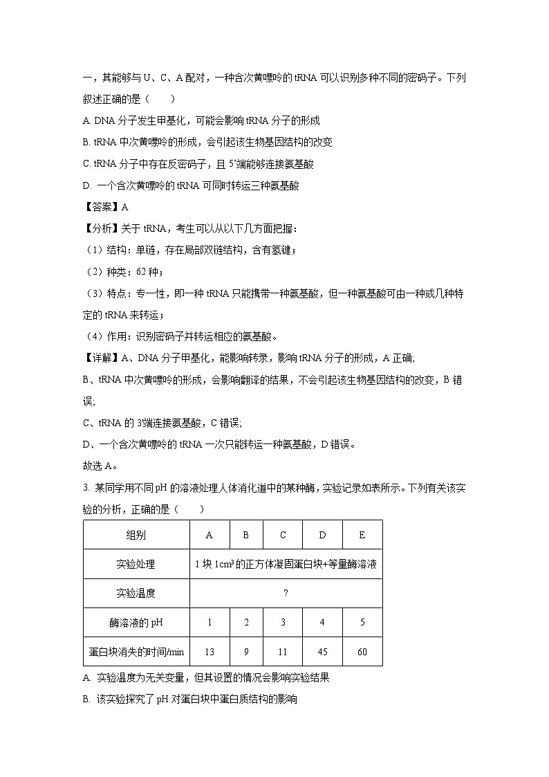 内蒙古赤峰市名校2024-2025学年高三上学期期中联考生物试卷（解析版）第2页