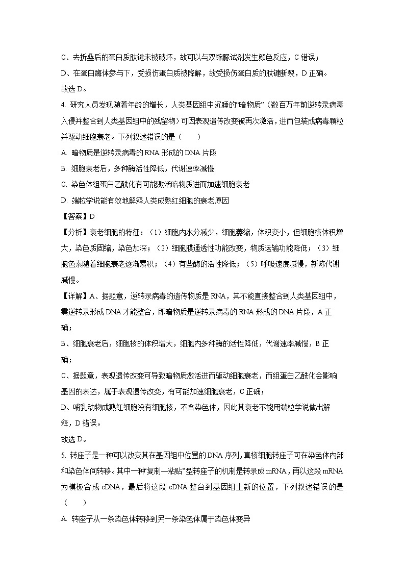 河北省邢台市名校大联考2024-2025学年高三上学期11月月考生物试卷（解析版）第3页