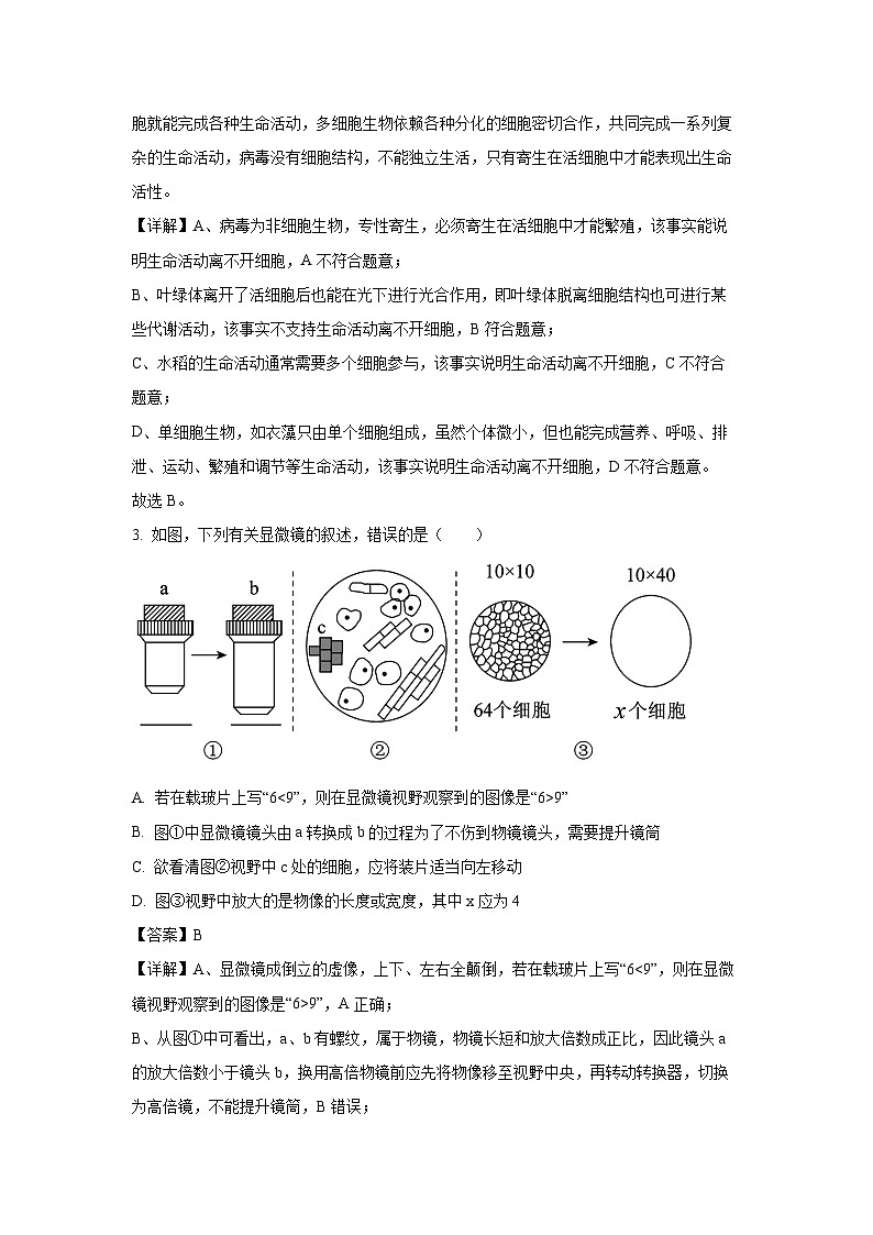 贵阳七校2024-2025学年高一上学期联合考试（二）月考生物试卷（解析版）第2页