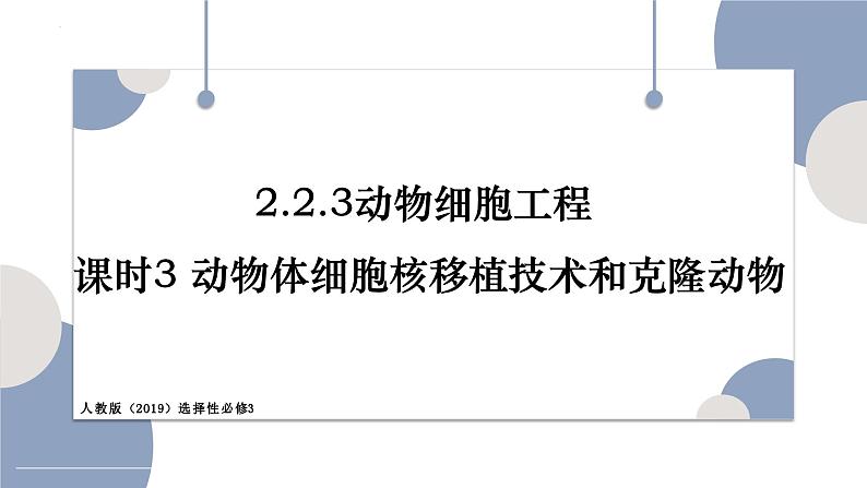 2.2.3动物体细胞核移植技术和克隆动物 课件（内嵌视频）第1页