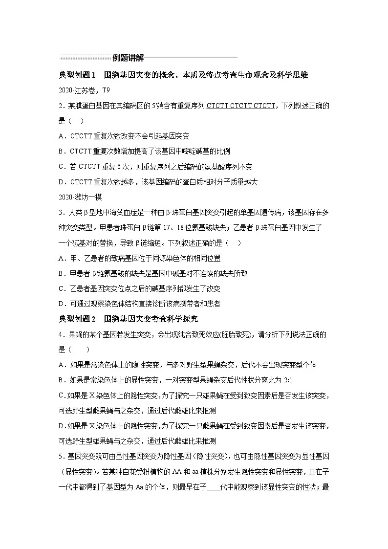 高中生物一轮复习讲练第22讲生物的变异含解析答案第3页