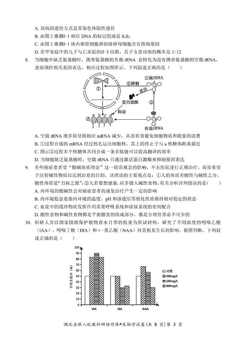 新八校高三生物试卷第3页