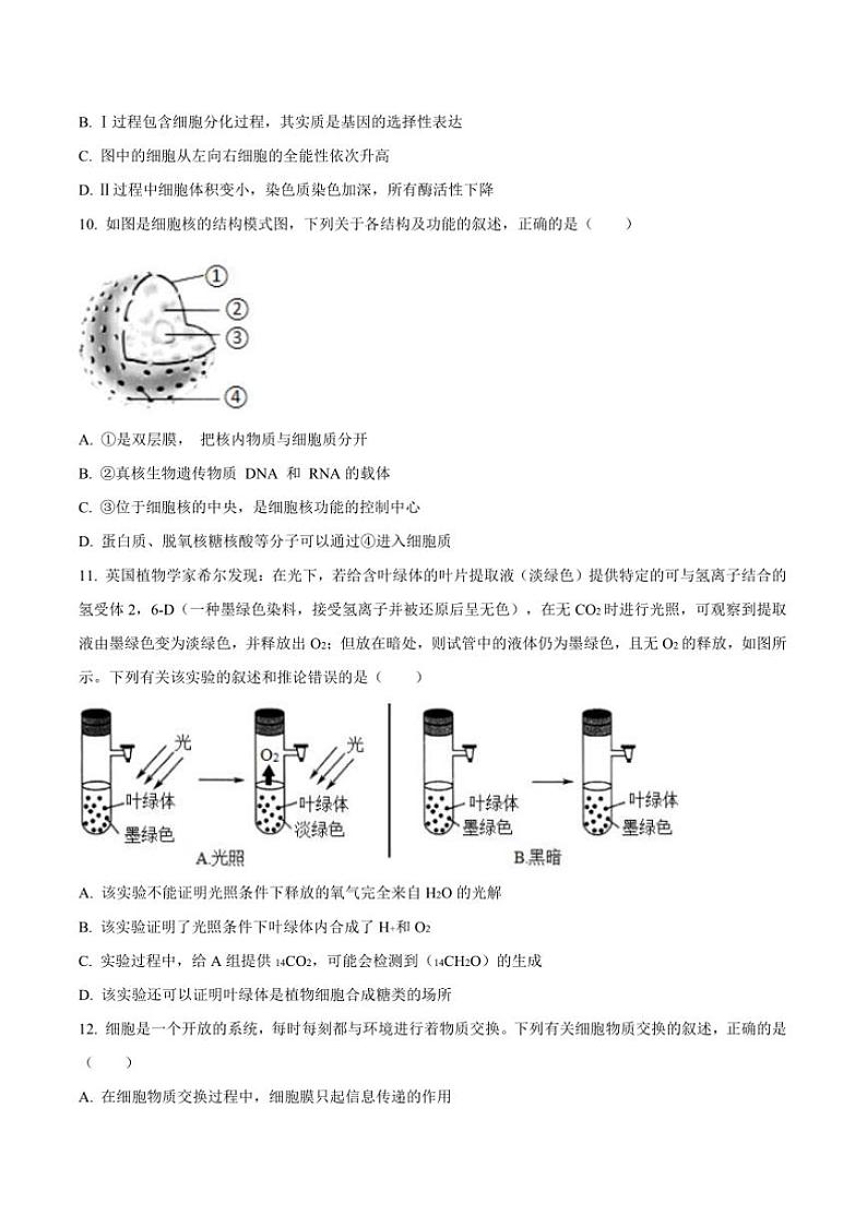 2024～2025学年吉林省通化市梅河口市第五中学高一上1月期末考试生物试卷(含答案)第3页