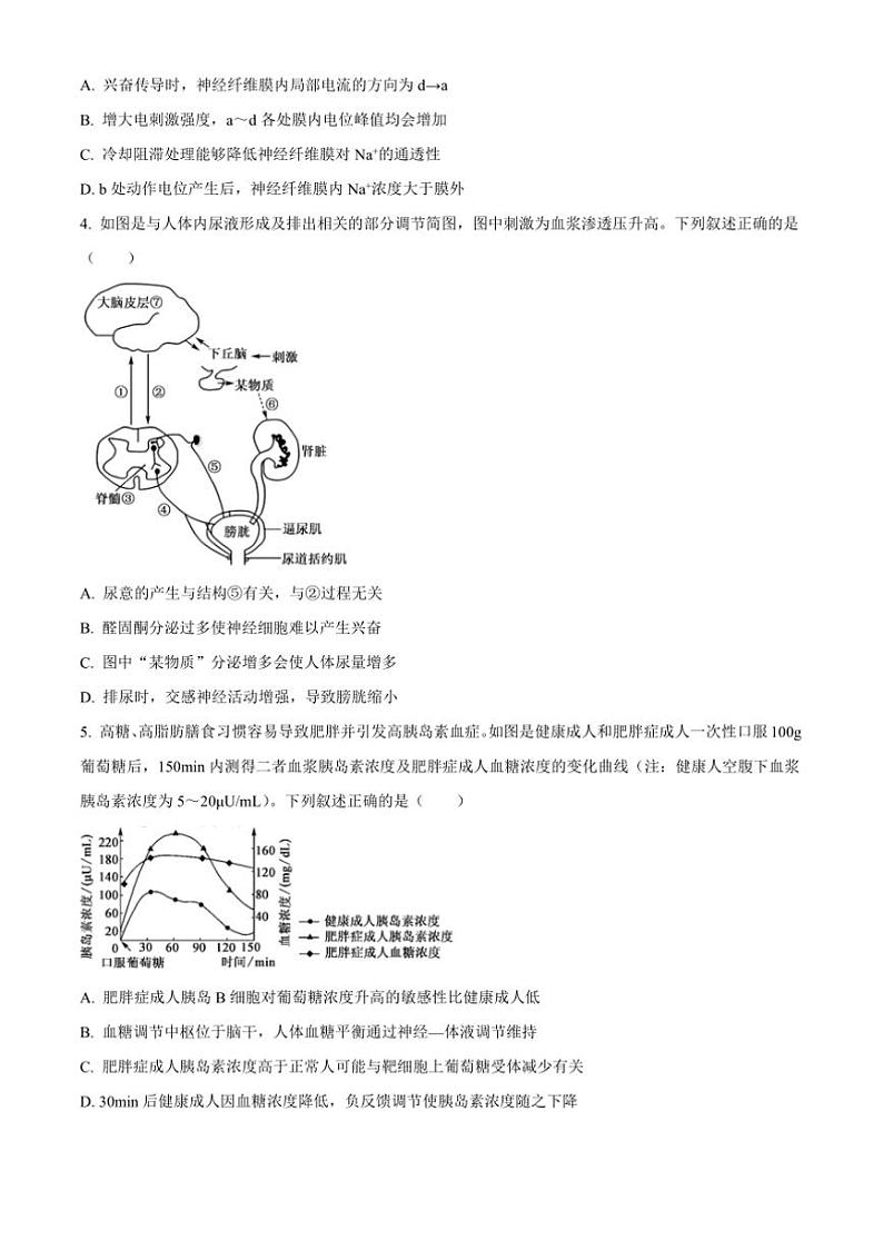 2024～2025学年安徽省芜湖市镜湖区高二上1月期末生物试卷(含答案)第2页